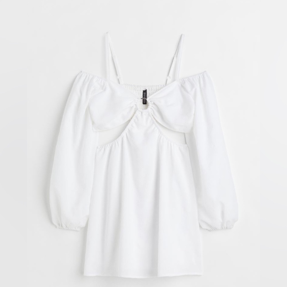 H&M NWT White Short-Cut Dress